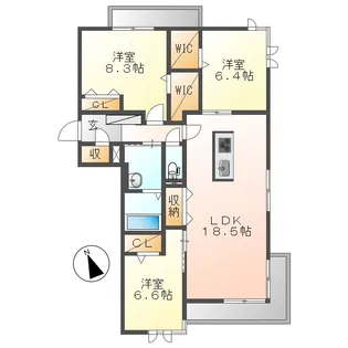 ノーヴァグレイス【301号室】の間取り