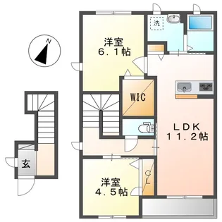ソル・グレイス A棟【2階】の間取り