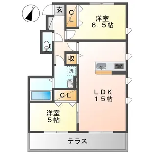 サンベリー D【1階】の間取り
