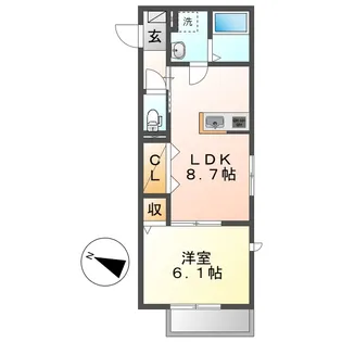 フィカーサ大島【2階】の間取り