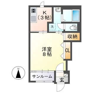 カーサ・フェリーチェⅠ【101号室】の間取り