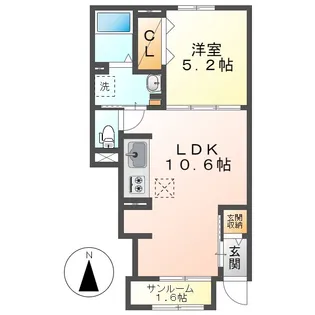 ラ・フレーズF【1階】の間取り