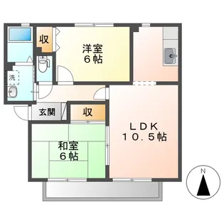 ビアン連島B【1階】の間取り