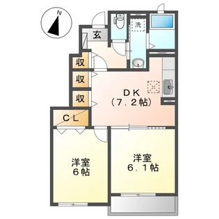 エ サンクチュエール【1階】の間取り
