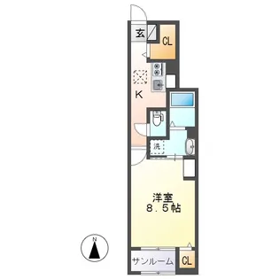 グランド・ルミエール北畝Ⅱ【1階】の間取り