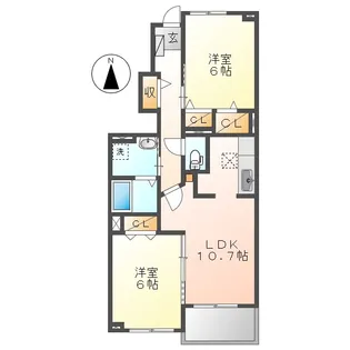 SUN’S GARDEN中央Ⅲ【1階】の間取り