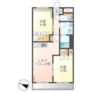 リビュール・エスポアA【2階】の間取り