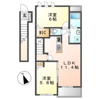 シェトアA【2階】の間取り