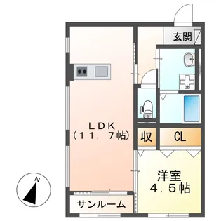 ハウルノア【2階】の間取り
