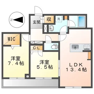 シャーメゾンステージ大島【103号室】の間取り