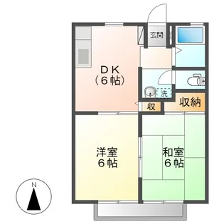 ツインβ【201号室】の間取り