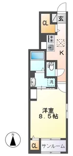 グランド・ルミエール北畝Ⅱ【1階】の間取り