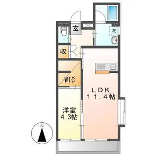 リバーサイド清音Ⅱ【2階】の間取り