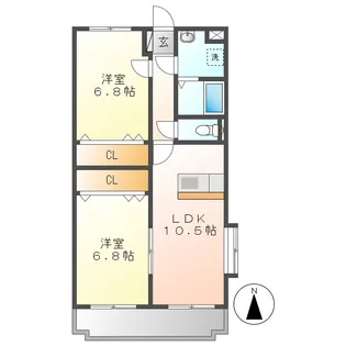 シャンドフルール【2階】の間取り
