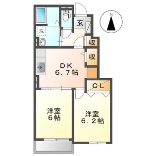 ウッディビレッジⅡ【1階】の間取り