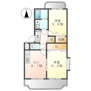 サンテメゾン【1階】の間取り