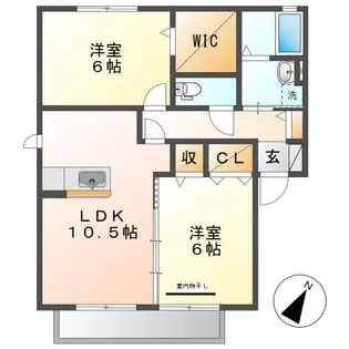 アシュランス B棟【1階】の間取り