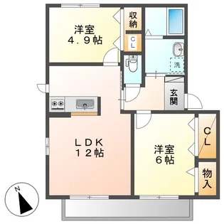 フローラルコートD【2階】の間取り
