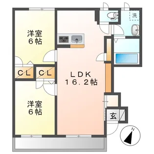 コンフォールKⅢ B【1階】の間取り