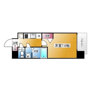 レシオスなんばヴォーグ【7階】の間取り