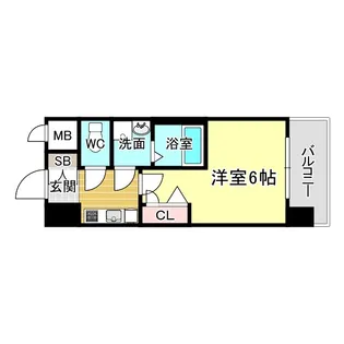 レオンコンフォート難波西Ⅲ【6階】の間取り