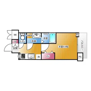 レジュールアッシュ九条【2階】の間取り