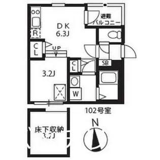 愛知県名古屋市中川区五月南通1丁目【アパート】の間取り
