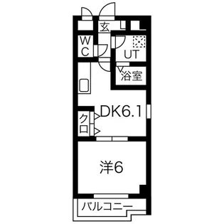 1DKの間取り画像
