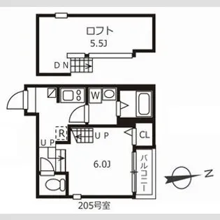 ハーモニーテラス十番Ⅳ【2階】の間取り