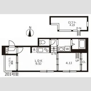 ハーモニー高畑ザレジデンス【2階】の間取り