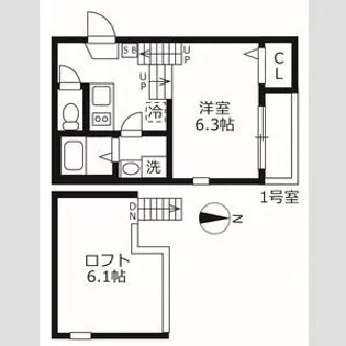 プラージュ外新町【2階】の間取り