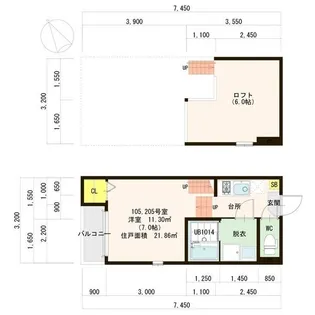 愛知県名古屋市南区呼続1丁目【アパート】の間取り