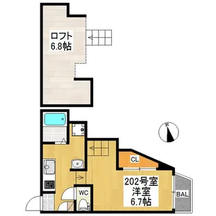 RIZESTルクシア【1階】の間取り