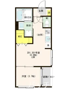 ヴィラ セレステ 八番【1階】の間取り