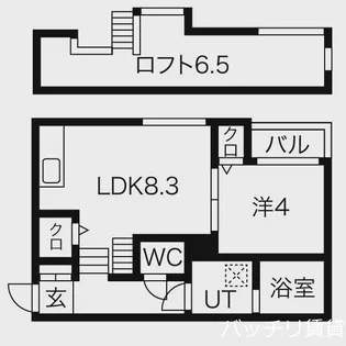 Fortuna伝馬【1階】の間取り