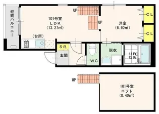 ラ・フォルナリーナ壱番館【1階】の間取り