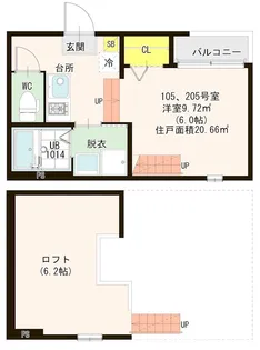 ハーモニーテラス和白VII【2階】の間取り
