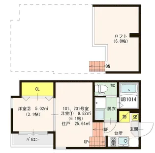ディアコート馬出【1階】の間取り