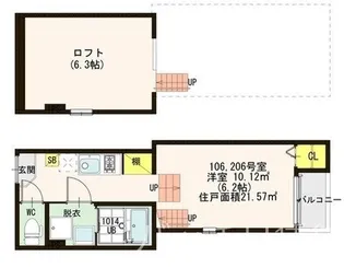 ヴィラ ペンファン【1階】の間取り