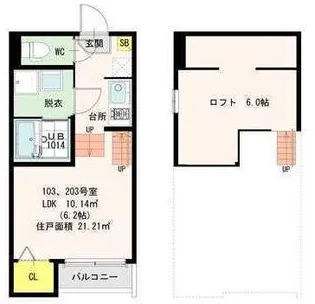 ポットナ筥松【1階】の間取り