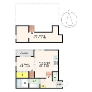 クレストコート福大前【1階】の間取り