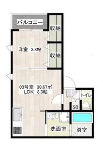 カーサベルエア野間【2階】の間取り