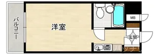 ロマネスク西新オレンジ通り【7階】の間取り