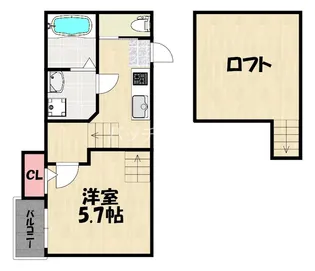 クレオ千早南参番館【1階】の間取り
