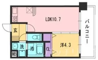 コンダクト福岡東【5階】の間取り