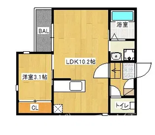 Grandtic サンメゾン別府【1階】の間取り