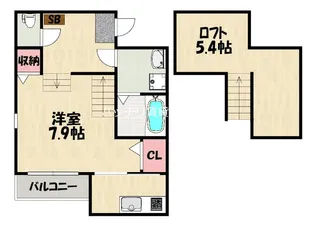 クレスト千早【1階】の間取り
