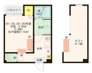 Casa Arcobaleno【1階】の間取り