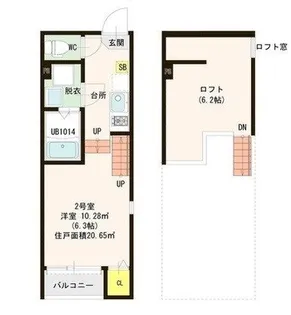 シャトー福岡唐原【1階】の間取り