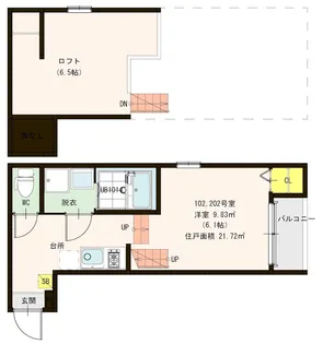 ハーモニーテラス和白【1階】の間取り